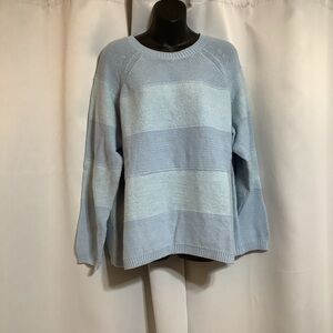 Joe Fresh Women's Blue Striped Sweater Size 1X Knit